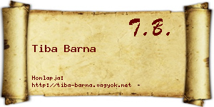 Tiba Barna névjegykártya